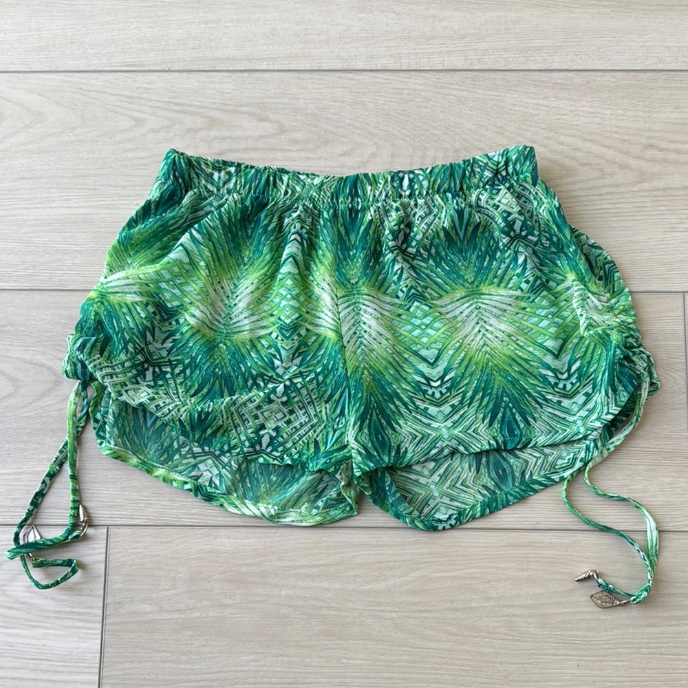 Tropical Green Cover Up  Shorts